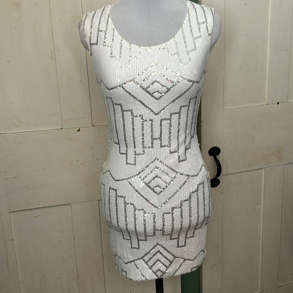 SALE 3/$50 EC Charlotte Russe Bodycon Sequin Dress Wedding Flapper Ikat Aztec